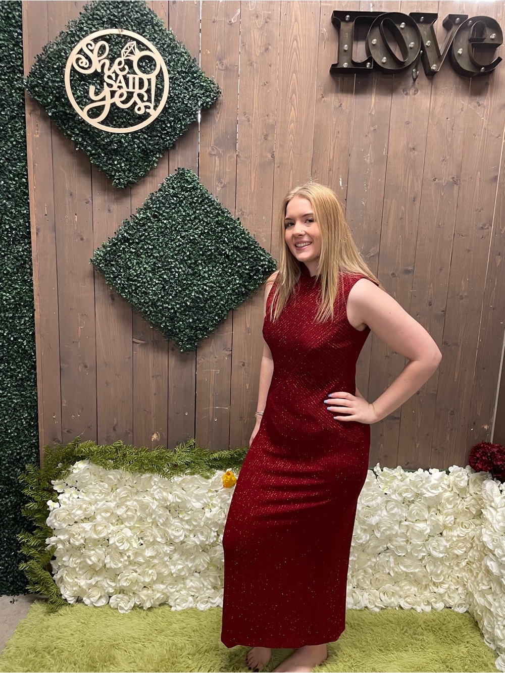 Sparkly Red Evening Dress